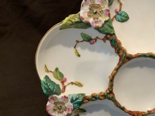 Antique Bodley/ Richard Briggs 5 803 Oyster Plate Gold Rim Flower Hand Painted 3