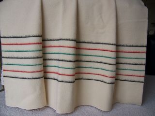 Rare Vintage Pendleton Wool 7 Point Wool Stripe Blanket - Yellow Stone Park Label
