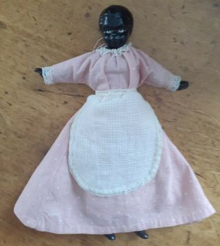 Very Rare Antique 9 " Black China Head Doll