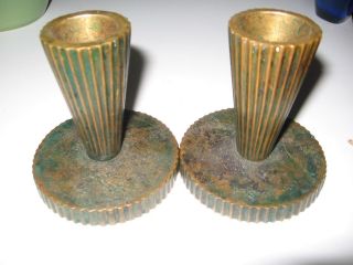 Antique Tinos Bronce Bronze Metal Denmark Candlestick Holders