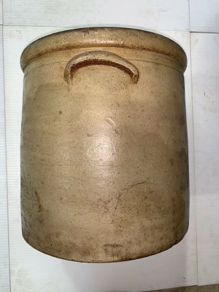 Antique 3 - Gallon Stoneware Crock Marked with Cobalt 3 Bee Sting Design 2