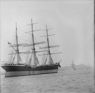 Sailing Ships - San Francisco Bay - Ferry Building Construction 1897 Negative
