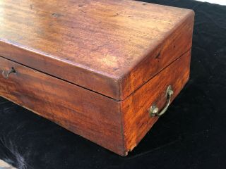 Antique Wooden Writing Lap Desk with Key 20 1/4 x 10 x 6 1/2 2