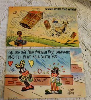 Two Vintage Postcards Comical Black Americana Unposted Early 1900 