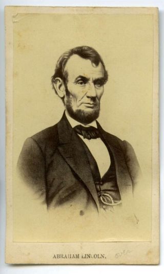 Rare Abraham Lincoln Civil War Era Vintage Cdv Photo Carte De Visite Id: 138