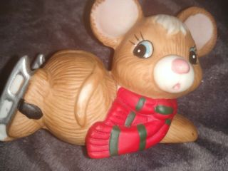 Vintage Home Interior Christmas Mouse Mice Figurines 5113 Set of 3 Skating Mice 2