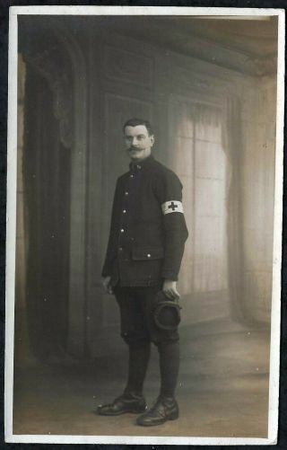 Ww1 - French Medic Soldier With Red Cross - Studio Photo,  Top,