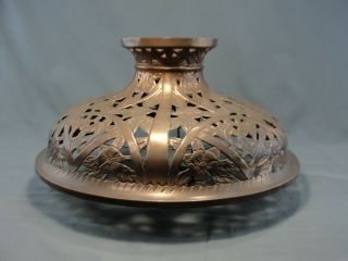 Antique Large Pierced Hammered Copper Lamp Shade Arts & Crafts Mission Era Rare