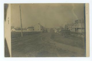Rppc Trolley Tracks Street View Dover Pa Vintage York County Real Photo Postcard
