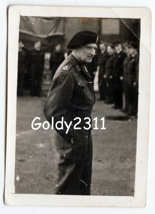 Ww2 British Army Photograph Of General Montgomery In Antwerp 1944