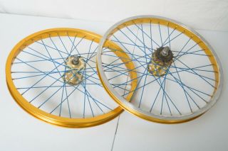 20 Inch Ukai He Alloy Yellow Wheels Sunshine Hubs Rims Vintage Bmx Redline Hutch