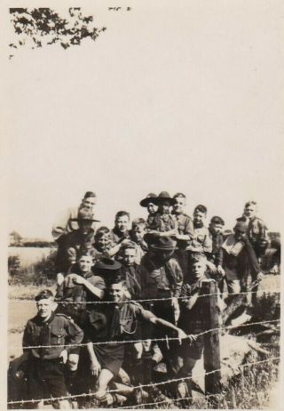 Old Photo Boy Scout Uniform People Children Camping 1930s Cv474