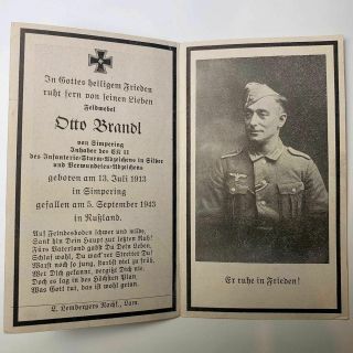 Ww2 German Army Soldiers Mourning Death Card - Lv66