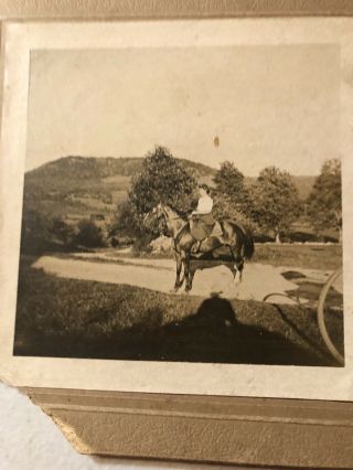 Pic Of Woman Riding On Horse,  Circa 1920’s Old Cabinet Card