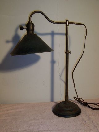 Antique Brass Faries Or Dale Era Industrial Adjustable Table Desk Lamp Unsigned