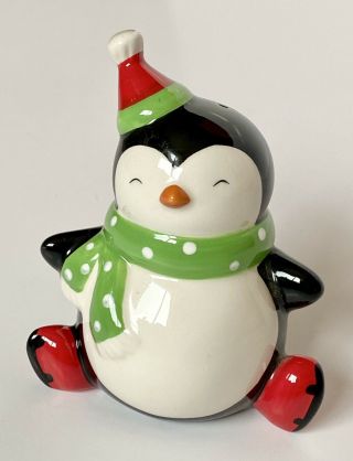 Christmas Penguin Salt & Pepper Shaker - Ceramic - 3 Inches - Winter Scarf & Hat