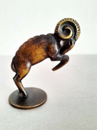 Rare Vintage Art Deco Richard Rohac Bronze Aries Figure Austria