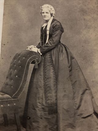 Victorian CDV Photo Old Woman In Bonnet,  Full Length Image - Edinburgh 2
