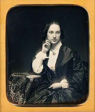 Artistically Posed Pretty Young Lady Looking Away 1/6 Plate Daguerreotype G230