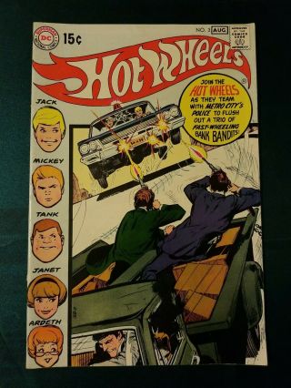 Hot Wheels 3 Vf,  Neal Adams Cover,  Alex Toth Art,  Dc Comics 1970