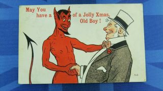 Vintage National Xmas Comic Postcard 1900 