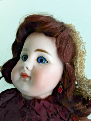 Antique Bisque Doll Simon & Halbig Turned Shoulder/head,  Closed Mouth,  Earrings