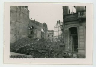 Ww2 Photograph 1945 France Germany Remagen Zulpich Erlangen Street Damage Photo