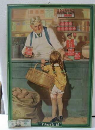 Budweiser Sign Cardboard Vintage 1930s Advertising Poster Malt Syrup Norman Hall