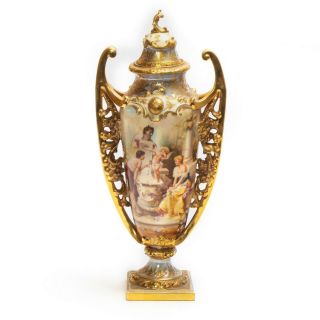 Exceptional Antique Royal Vienna Hand Painted Vase