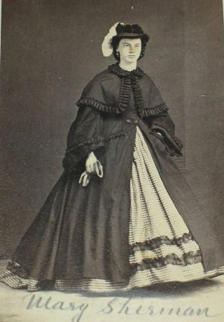 Civil War Era Cdv Id Mary Sherman Wife Of General Nelson Miles Mansfield Ohio