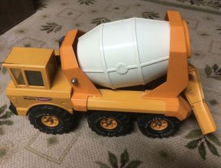 Vintage Mighty Tonka Cement Mixer Truck 1980s,  Orange