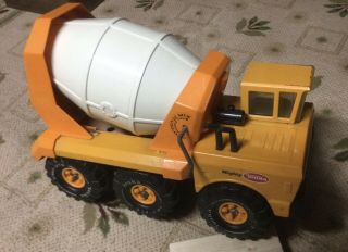 Vintage Mighty Tonka Cement Mixer Truck 1980s,  Orange 2