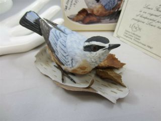 Lenox Fine Porcelain Red Breasted Nuthatch Bird In The Box