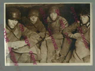 Ww2 1944 German Army Press Photo Soldiers In Bomb Shelter Nettuno Rome Italy
