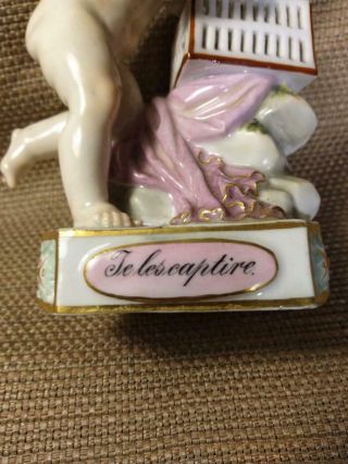 Meissen Porcelain Figure Cupid ‘to le Captive’ with cage and heart Cherub Statue 2