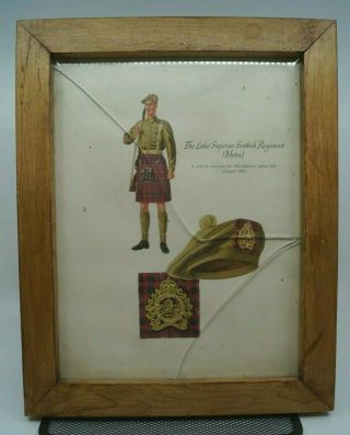 Ww2 Era Canadian Lake Superior Scottish Regiment Framed Picture Print