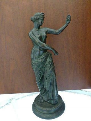 Antique Grand Tour Classic Nude Greek Goddess Bronze Figurine Statue 11.  25 "