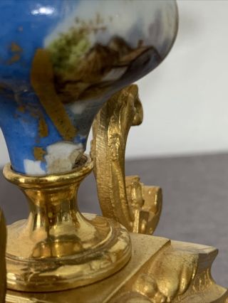 Three Piece French Sevres Porcelain And Gilt Bronze Clock Set 6