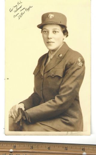 Photo Ww2 Us Army Wac Womans Army Corps Aaf Hat Gloves
