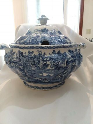 Antique British Scenery Booths Silicon China England Soup Tureen