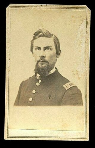 Antique Circleville,  Ohio Civil War Union Officer Unidentified Cdv Photo