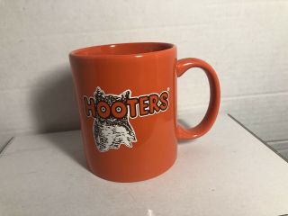 Vintage Collectible Souvenir Hooters Coffee Cup Mug Orange White Owl Logo