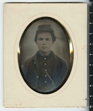 c.  1860 ' s Civil War Soldier Portrait Full Plate Tintype (Confederate or Union?) 2