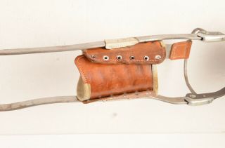 Antique Metal Leg Brace Leather Polio Steampunk Medical victorian high heel VTG 4