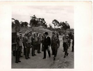 Press Photo Ww2 Governor Of Cyprus Mr Woolley Inspects Troops 9.  3.  42