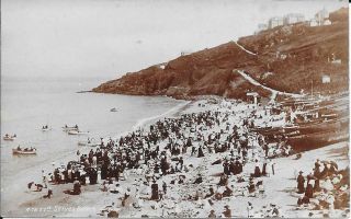 St.  Ives Beach,  Cornwall - Vintage Postcard