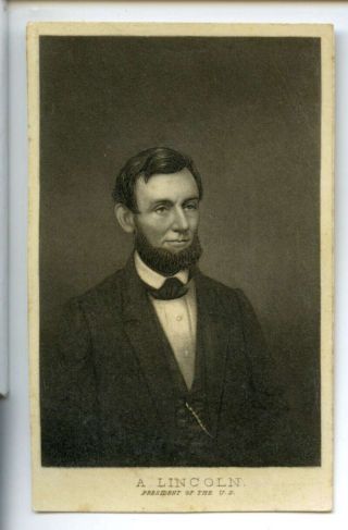 Rare Abraham Lincoln Civil War Era Vintage Cdv Photo Portrait Carte De V Id: 157