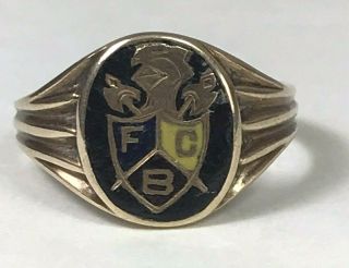 Antique Knights Of Phythais Ring 14k Gold Enamel Fcb Size 10 Resizable Masonic