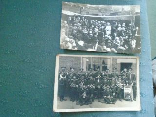 Vintage Godmanchester Town Band & Crowd Scene Rp Huntingdon Postcards