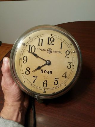 Vtg Early 1900s Ge General Electric 725888 Industrial Factory Wall Clock Rare